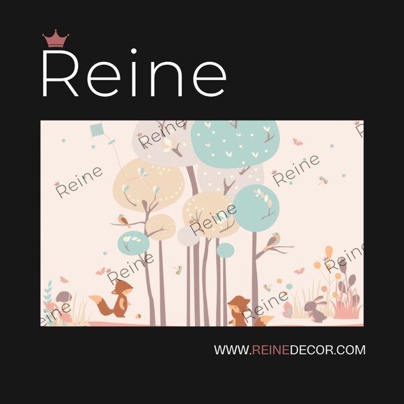 Fox and Rabbit Frolicking in a Pastel Forest Wallpaper | Whimsical Animal Wallpa - Picture 5 of 9